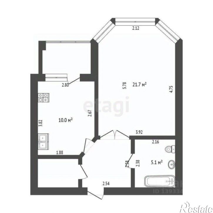 1-комн квартира улица Циолковского, 7,  д. 7
