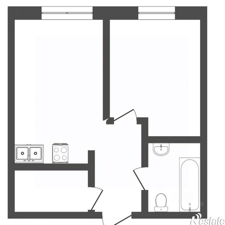 1-комн квартира улица Николая Ростовцева, 22,  д. 22