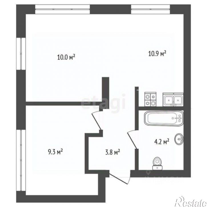 1-комн квартира Новгородская улица, 22,  д. 22