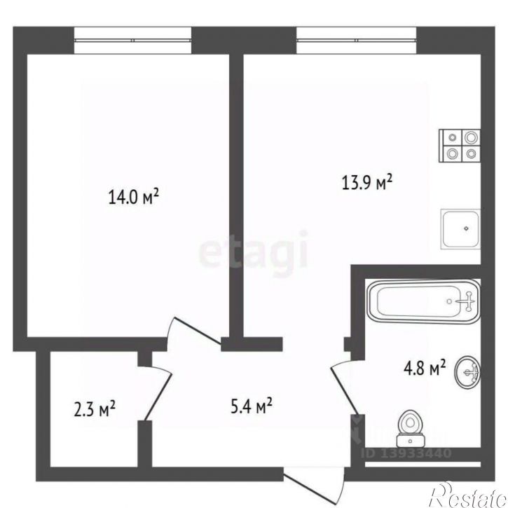 1-комн квартира ул Республики, 204 11,  д. 204 11,  к. 11
