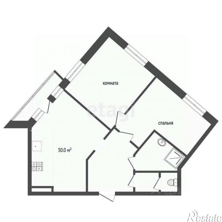 2-комн квартира Первомайская улица, 34,  д. 34