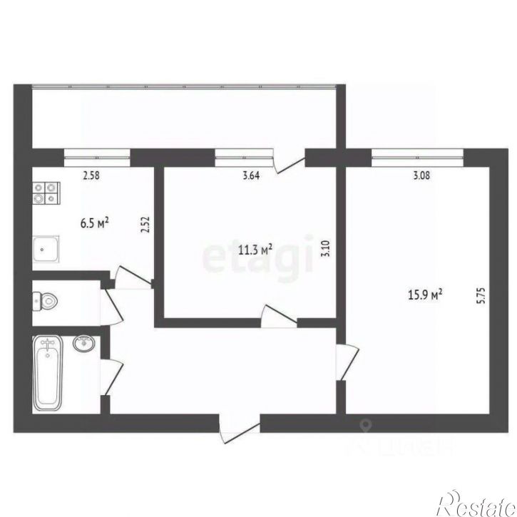 2-комн квартира ул Одесская, 18а,  д. 18а