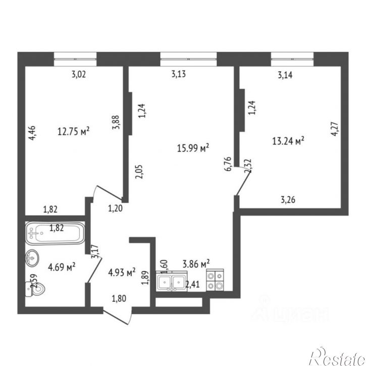 2-комн квартира ул Интернациональная, д 199 к 9