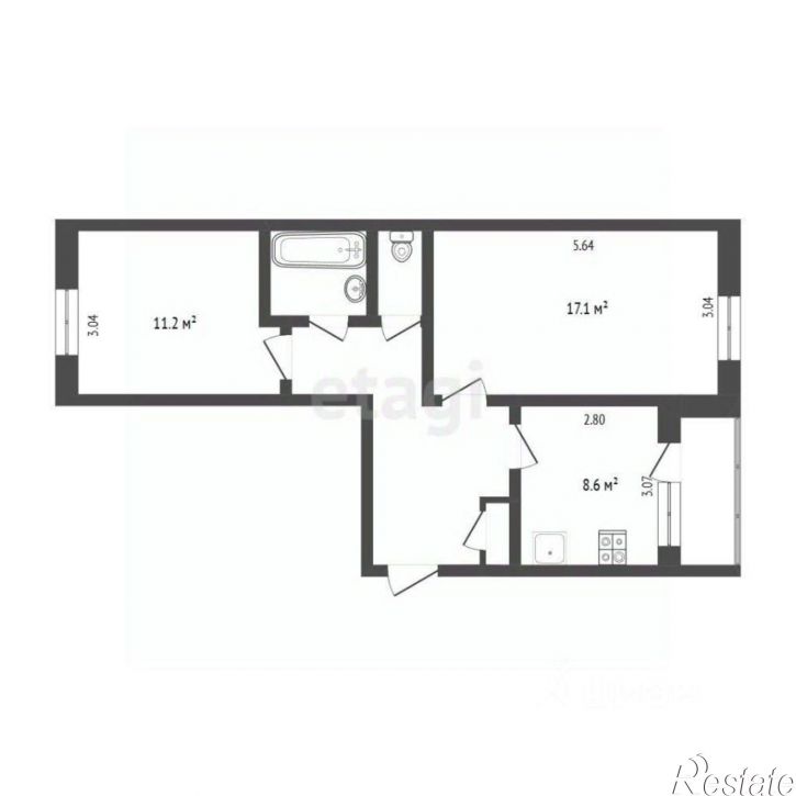 2-комн квартира проезд Монтажников, 15А,  д. 15А