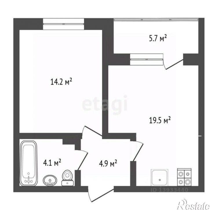 1-комн квартира улица Федюнинского, 30 к2,  д. 30 к2