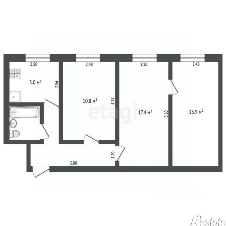 3-комн квартира ул Севастопольская, 21,  д. 21