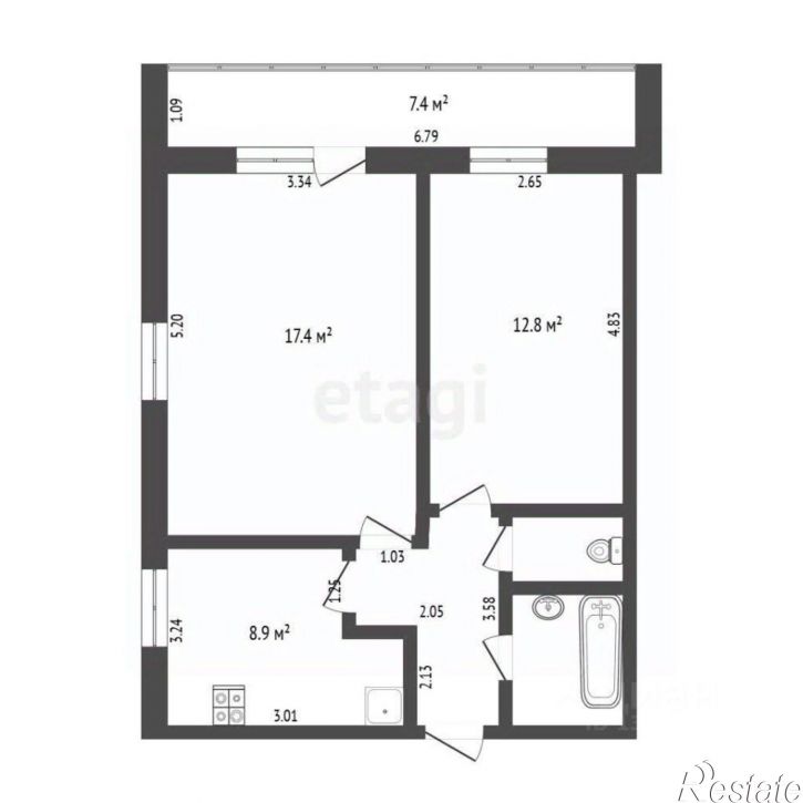 2-комн квартира ул Широтная, 112 1,  д. 112 1,  к. 1