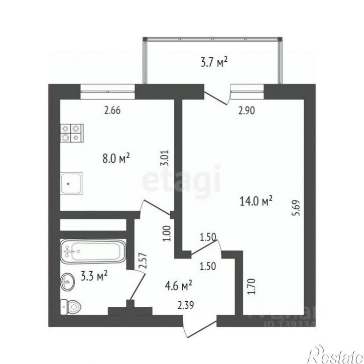 1-комн квартира улица Пермякова, 81,  д. 81