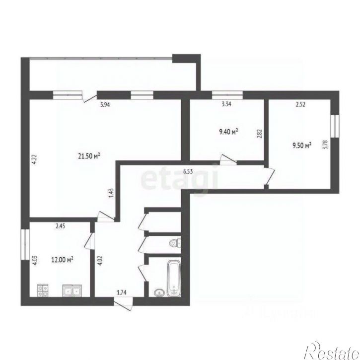 3-комн квартира улица Федюнинского, 15,  д. 15