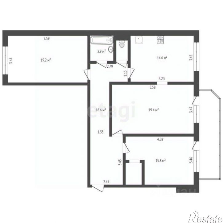 3-комн квартира Широтная улица, 132,  д. 132