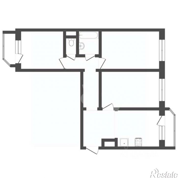 3-комн квартира улица Федюнинского, 60 к2,  д. 60 к2