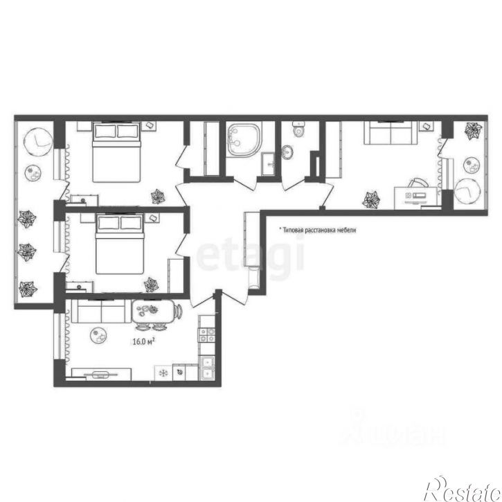 3-комн квартира ул Кремлевская, 112 4,  д. 112 4,  к. 4
