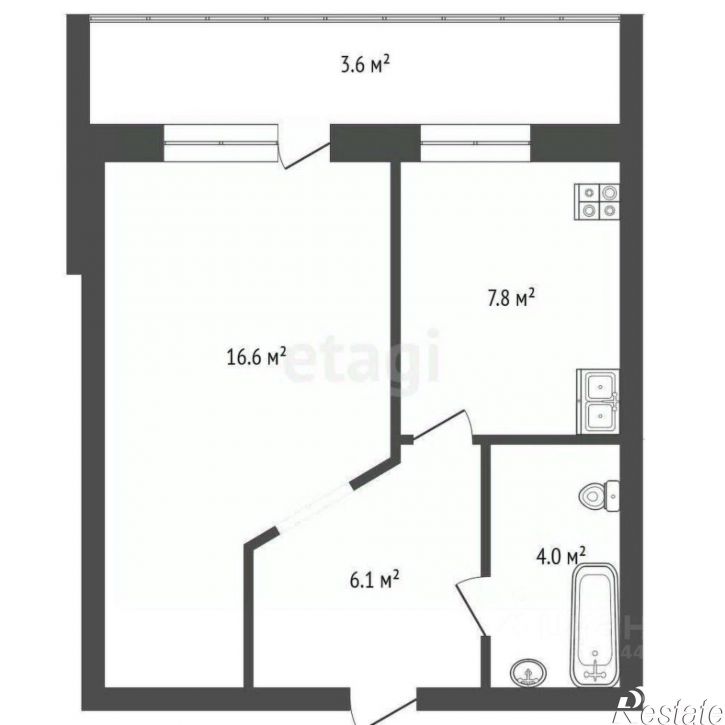 1-комн квартира улица Александра Матросова, 1,  д. 1