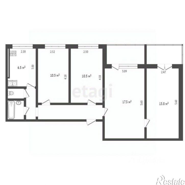 4-комн квартира улица Самарцева, 34,  д. 34