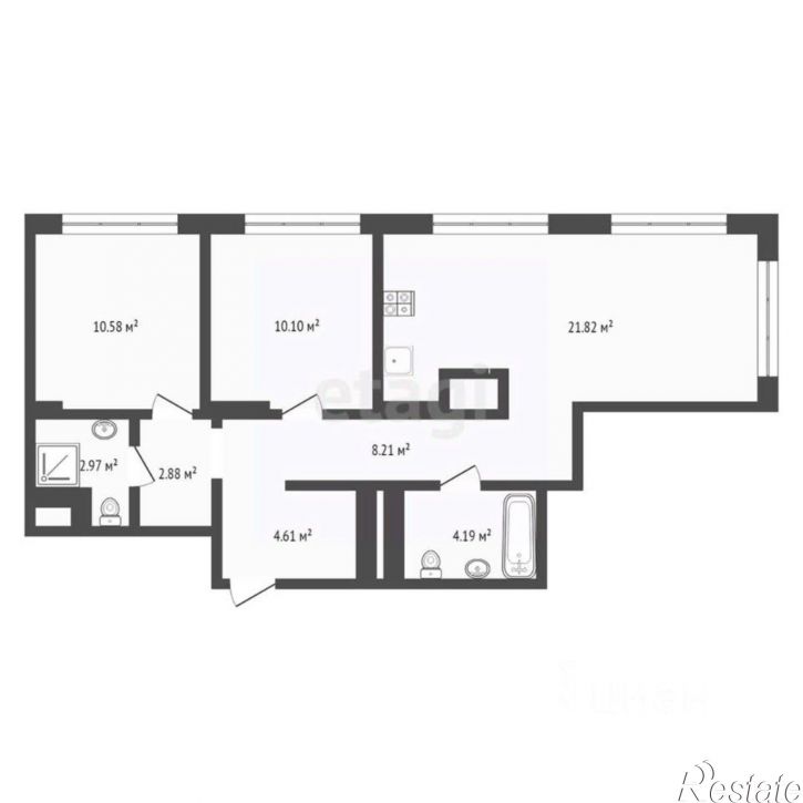 2-комн квартира ул Краснооктябрьская, 4а 1,  д. 4а 1,  к. 1