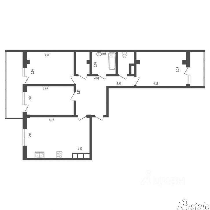 3-комн квартира ул Кремлевская, 112 4,  д. 112 4,  к. 4