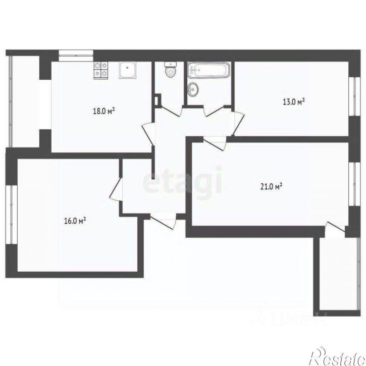 3-комн квартира Червишевский тракт, 45 к8,  д. 45 к8