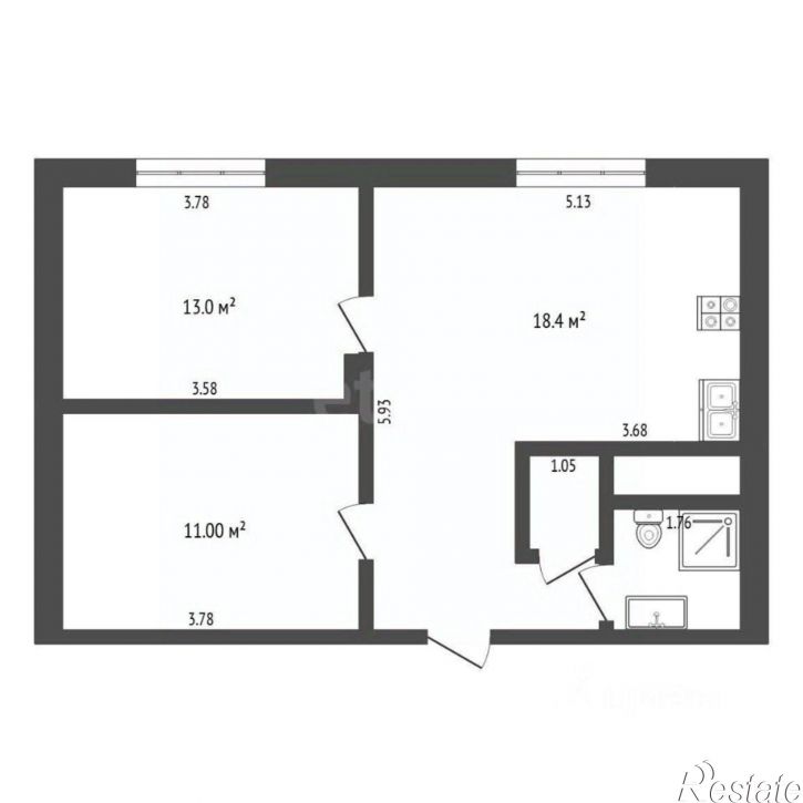 2-комн квартира ул Дмитрия Менделеева, 2,  д. 2
