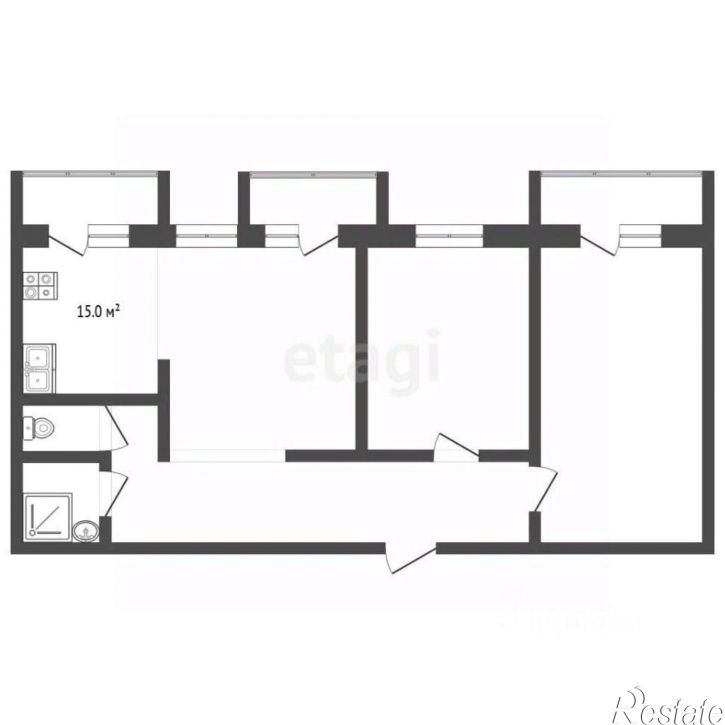 3-комн квартира ул Прокопия Артамонова, 4,  д. 4