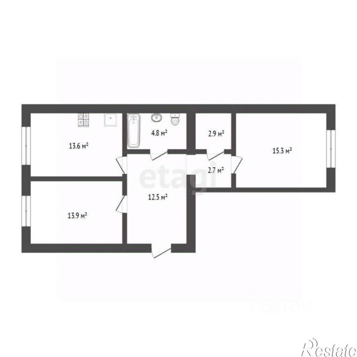 2-комн квартира Новгородская улица, 14,  д. 14