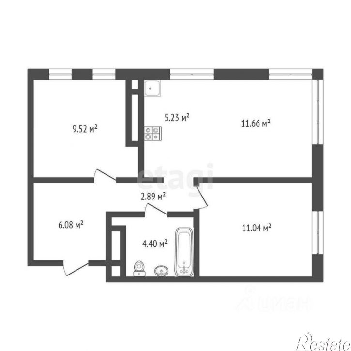 2-комн квартира ул Береговая, 126,  д. 126