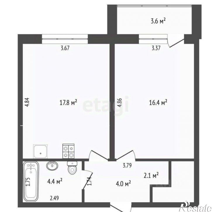 1-комн квартира улица Разведчика Кузнецова, 16,  д. 16