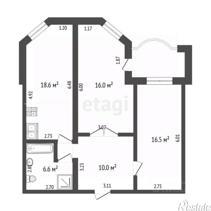 2-комн квартира Орловская улица, 52,  д. 52