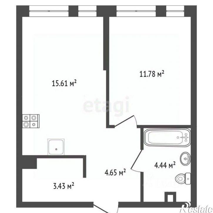 1-комн квартира улица Новосёлов, 103 к1,  д. 103 к1