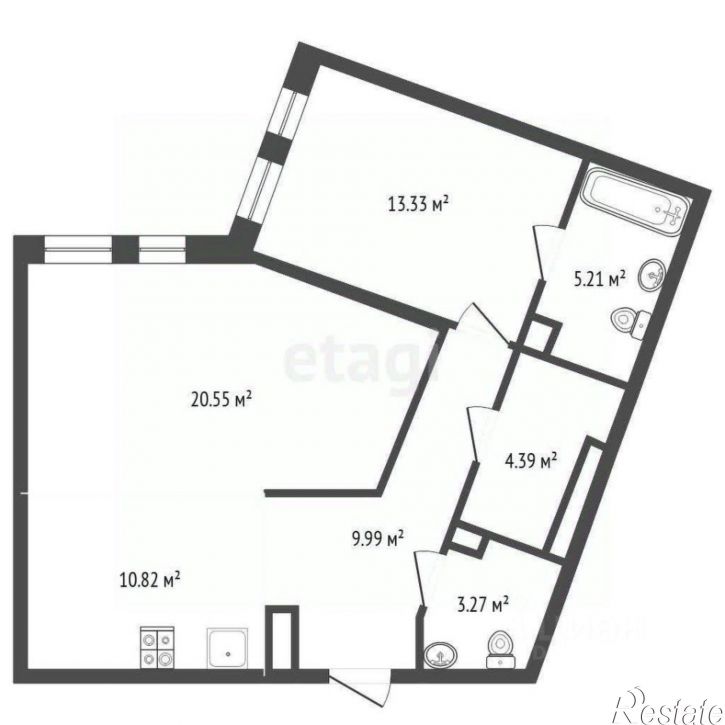 2-комн квартира улица Первооткрывателей, 6,  д. 6