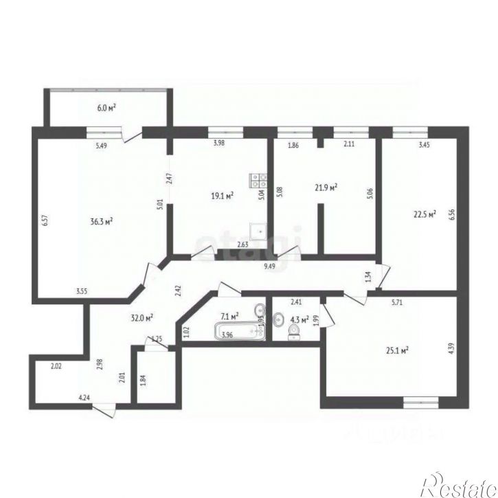 4-комн квартира Советская улица, 51 к2,  д. 51 к2