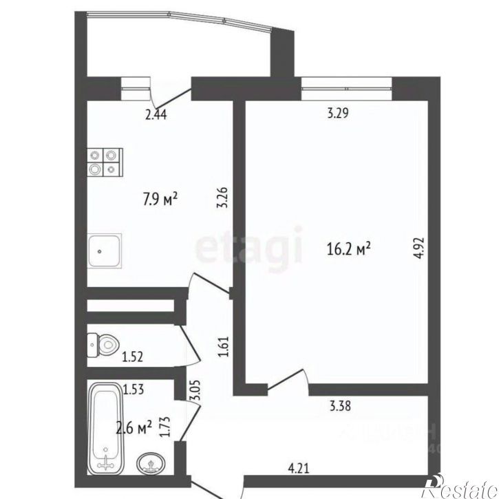 1-комн квартира ул Беловежская, 23,  д. 23