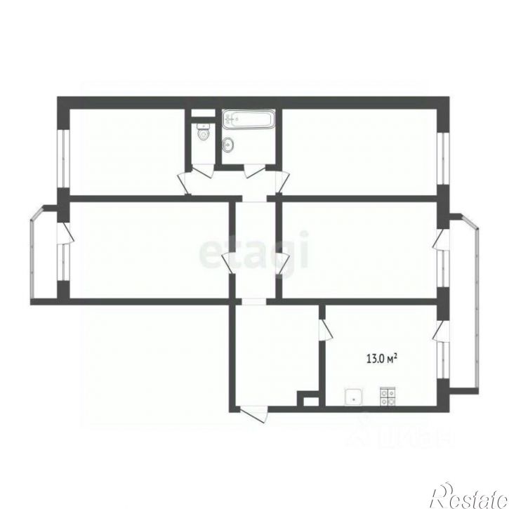 4-комн квартира ул 50 лет Октября, 74 2,  д. 74 2,  к. 2