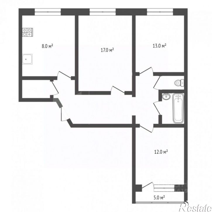 3-комн квартира пр-д Стахановцев, 1,  д. 1