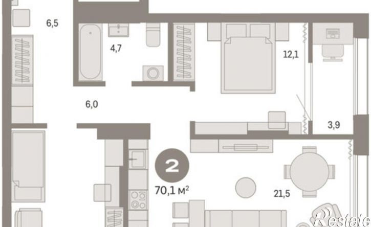 2-комн квартира Краснооктябрьская улица, 4,  д. 4
