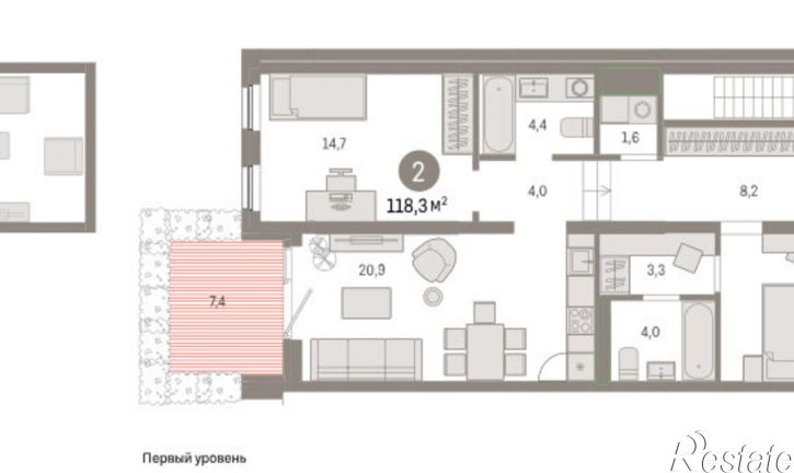 2-комн квартира Мысовская улица, 26 к1,  д. 26 к1