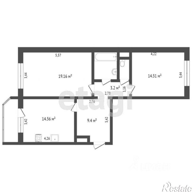 2-комн квартира Широтная улица, 190 к4,  д. 190 к4