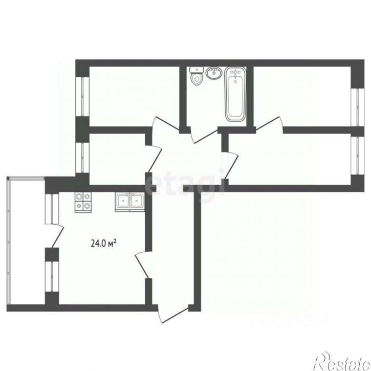 3-комн квартира Пражская улица, 51,  д. 51