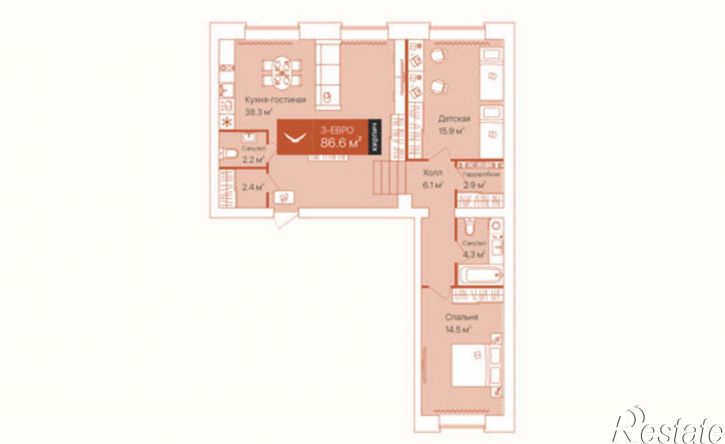 2-комн квартира улица Республики, 204 к12,  д. 204 к12