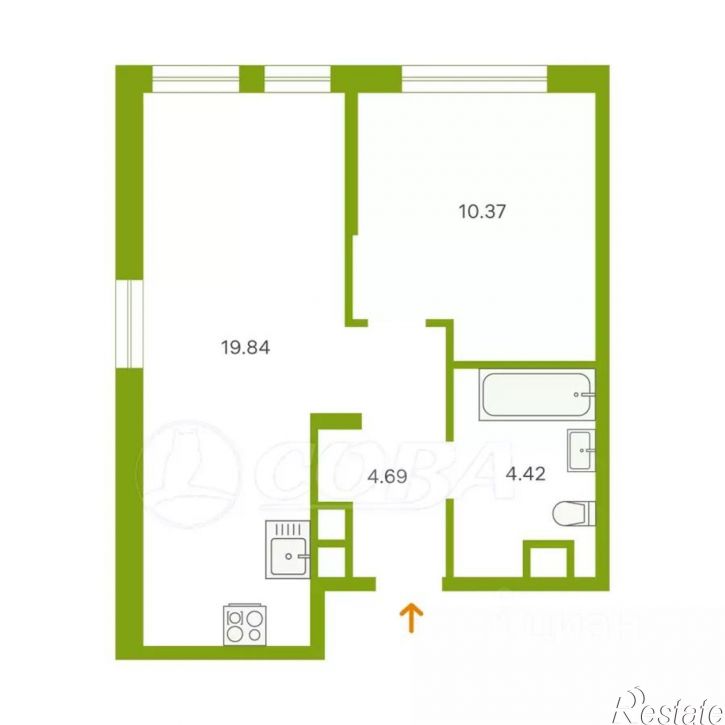2-комн квартира улица Новосёлов, 105,  д. 105