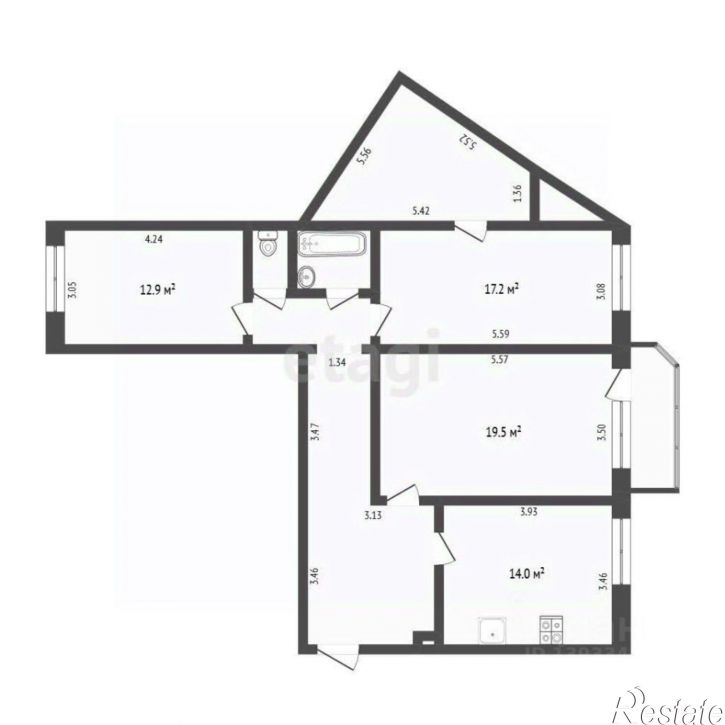3-комн квартира улица Демьяна Бедного, 102,  д. 102