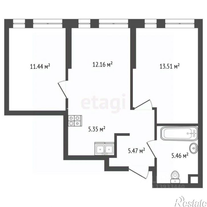 2-комн квартира улица Новосёлов, 103 к1,  д. 103 к1