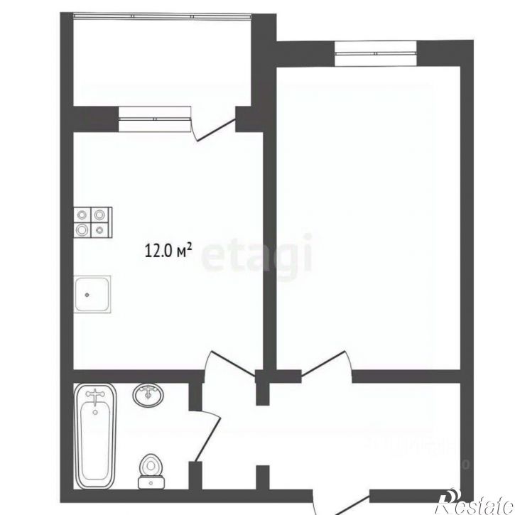 1-комн квартира улица Александра Протозанова, 12 к1,  д. 12 к1