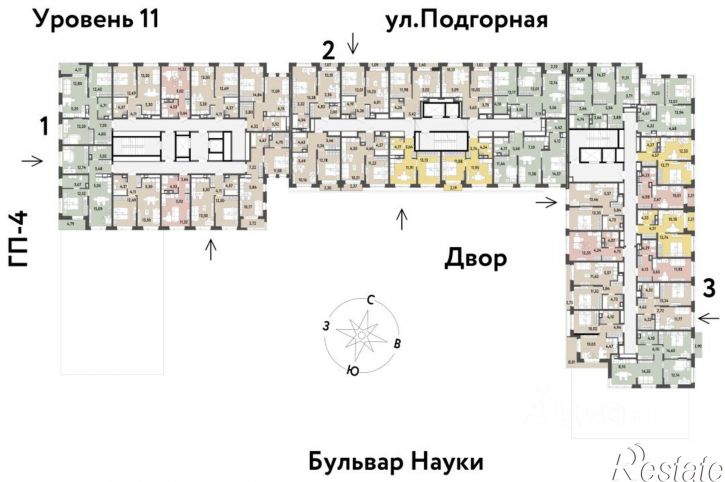 2-комн квартира в новом доме Подгорная улица, 61 к1,  д. 61 к1