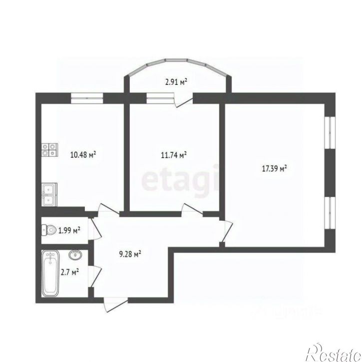 2-комн квартира Беловежская улица, 7 к3,  д. 7 к3