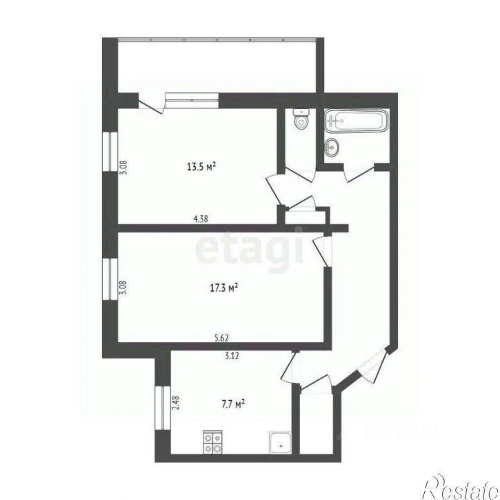 2-комн квартира Профсоюзная улица, 30,  д. 30