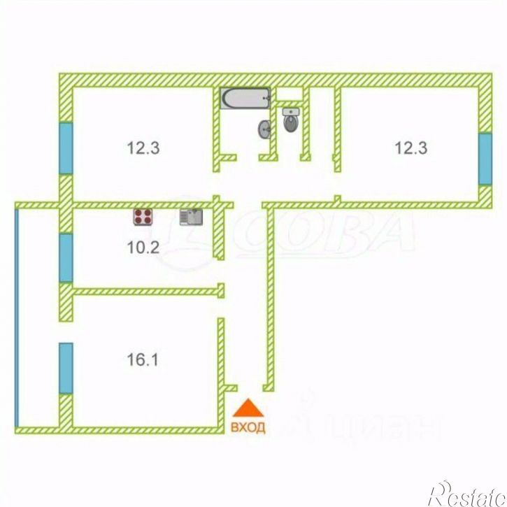 3-комн квартира Локомотивная улица, 79 к2,  д. 79 к2