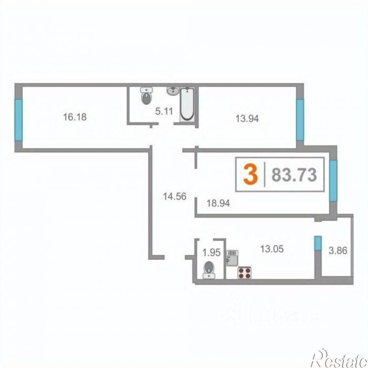 3-комн квартира Ледниковый проезд, 2,  д. 2
