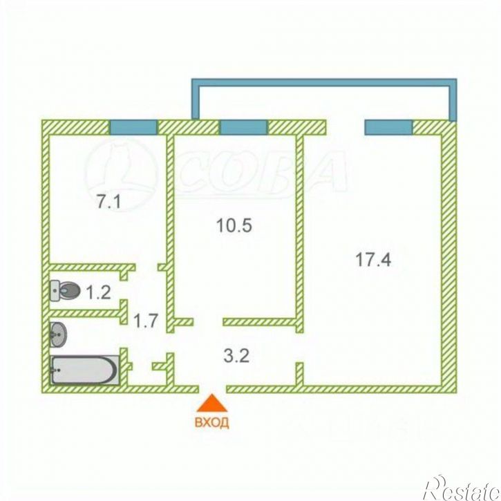 2-комн квартира улица Энергостроителей, 2,  д. 2