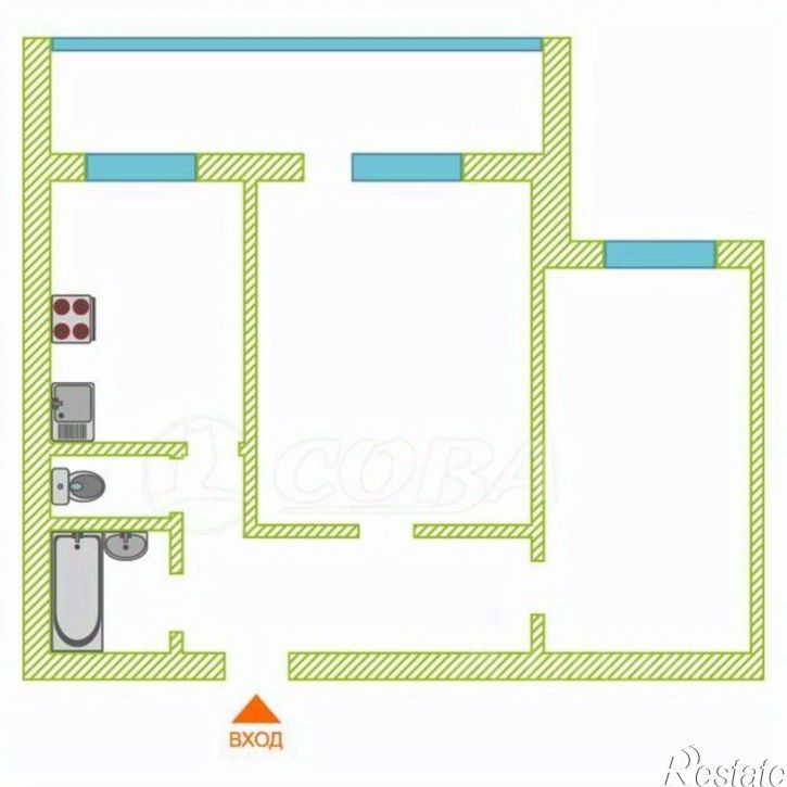 2-комн квартира Станционная улица, 38Б,  д. 38Б