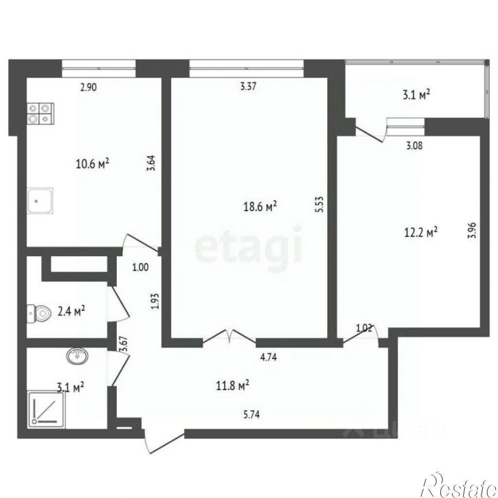 2-комн квартира ул Домостроителей, 4,  д. 4